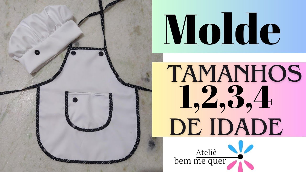 como fazer avental infantil com molde
