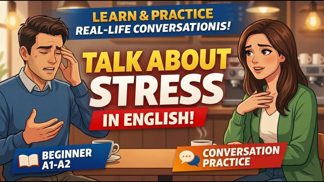 How to Talk About Stress in English | Conversation Practice (Beginner A1–A2)