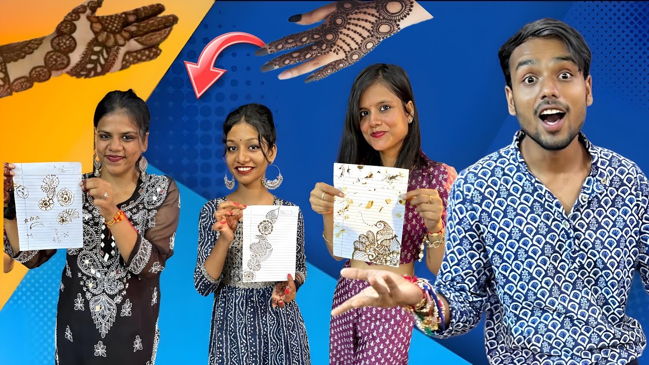 mehandi challenge 😍 | कोन बनाएगा सबसे सुंदर मेहंदी | Sonal Deepika Disha