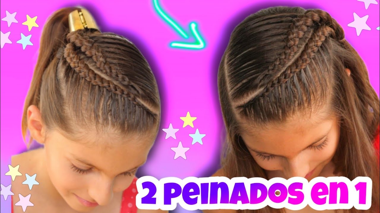PEINADOS con trenzas / 2 EN 1 😍 FÁCILES, RÁPIDOS y BONITOS