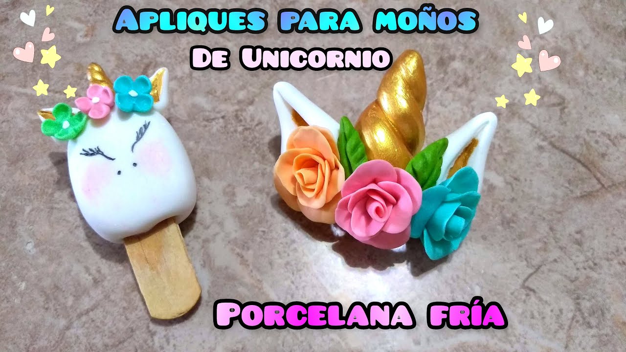 Centros para moños de unicornio 🦄/pasta flexible/ porcelana fría/pasta francesa