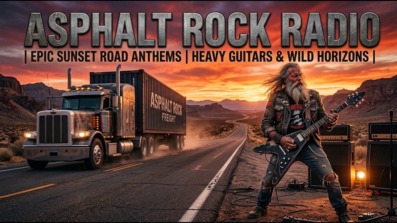 ASPHALT ROCK RADIO – EPIC SUNSET ROAD ANTHEMS | HEAVY GUITARS & WILD HORIZONS | #SunsetAnthems