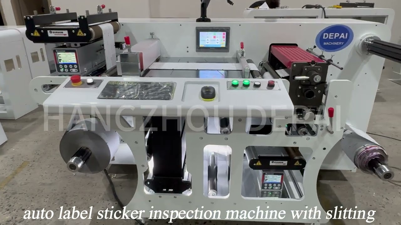 Auto Label Sticker Inspection Machine With Slitting