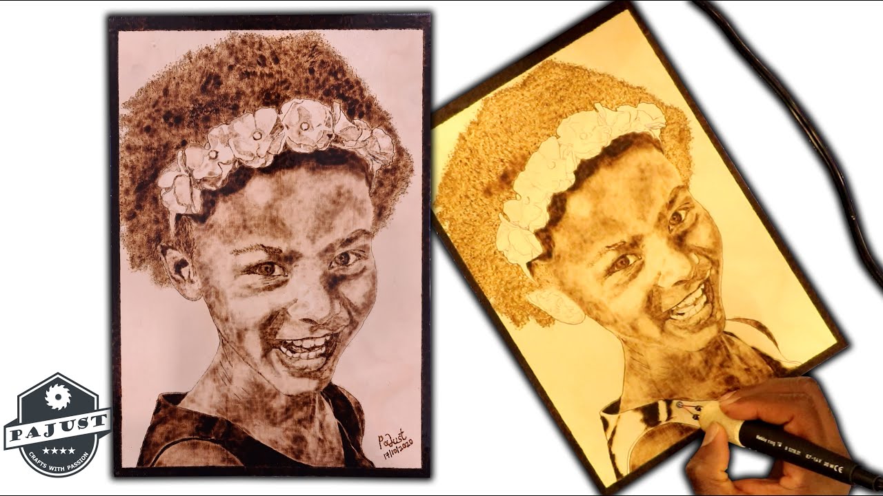Pyrography (wood burning art) on birch plywood - Pt 9