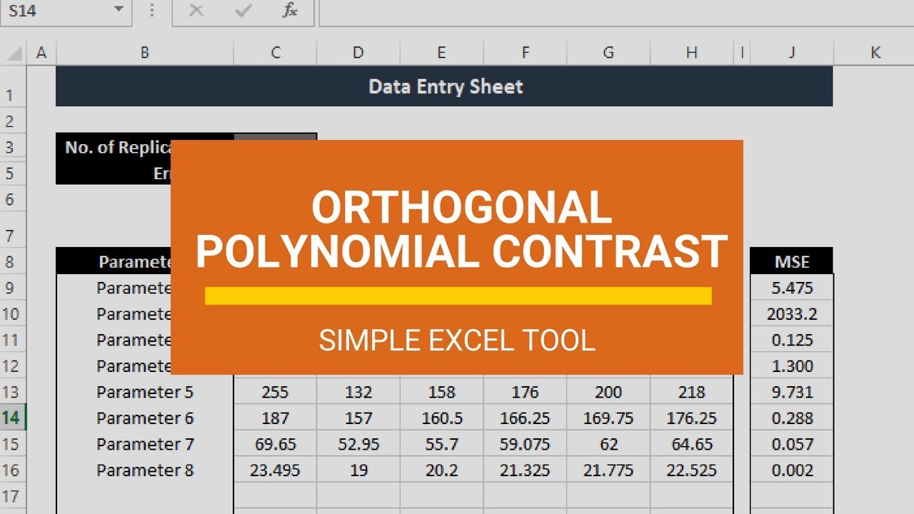 Orthogonal Polynomial Contrast in analysis of variance by using excel tool