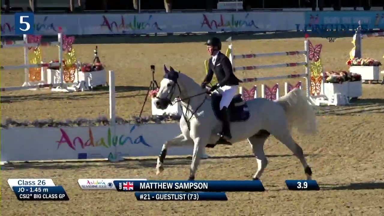 Matt Sampson and Guestlist Sunshine Tour Vejer CSI2* BIG CLASS 1.45 Grand Prix JO 22012023