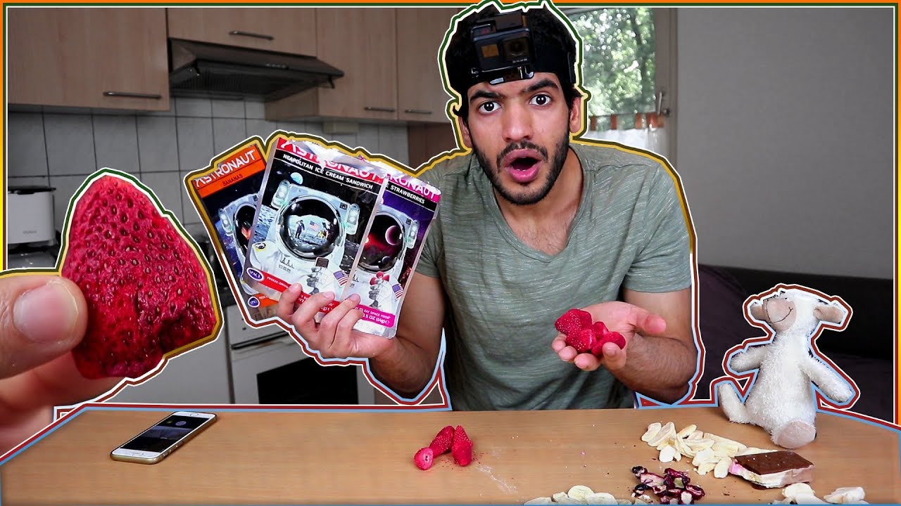 التجربة الفضائية, تجربة اكل انواع مختلفة من طعام رواد الفضاء #تجربة_6 astronaut food taste testing