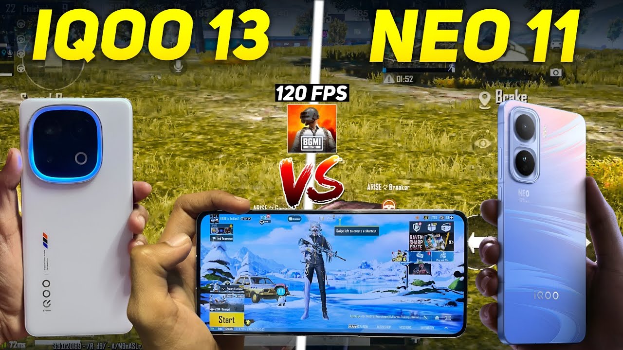 IQOO NEO 11 vs IQOO 13 🔥 Best 120 fps Gaming Mobile Phone Under 50000 Rs | 120 FPS BGMI TEST
