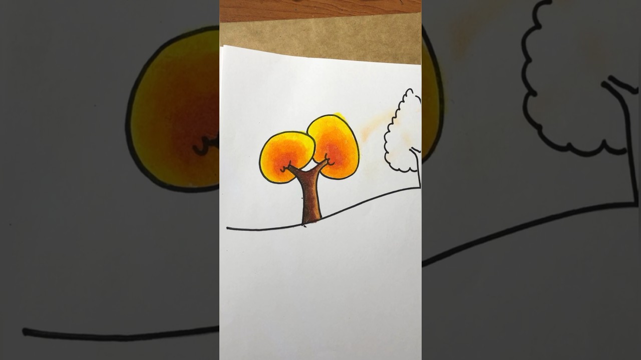 Cara Mewarnai Pohon dengan Teknik Gradasi untuk anak TK dan SD #drawing #mewarnai #art #coloring