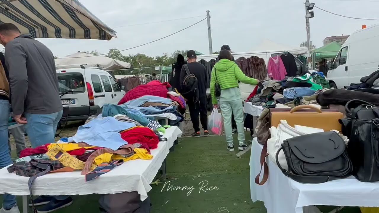 WALKING TOUR AT MERCATO DI PIAZZALE CUOCO MILAN ITALY 2024.