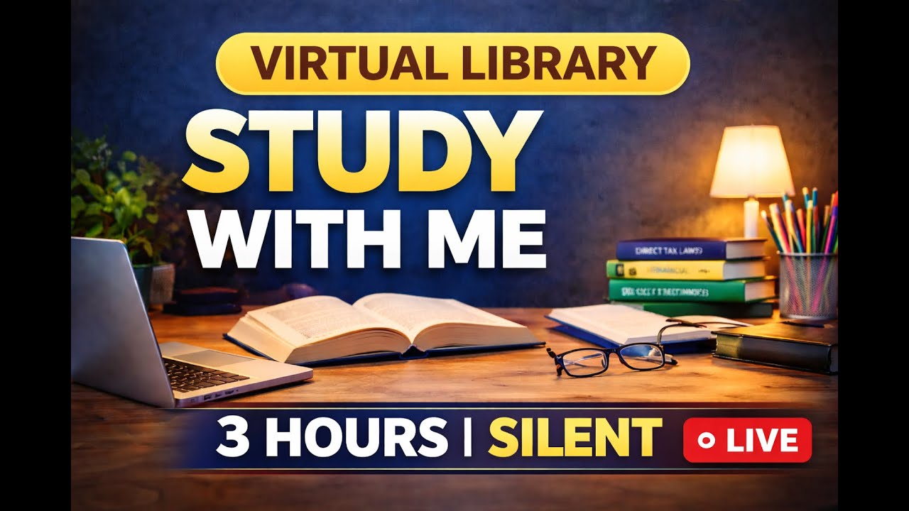 Study With Me | Virtual Library | 1 Hours Silent Live 
