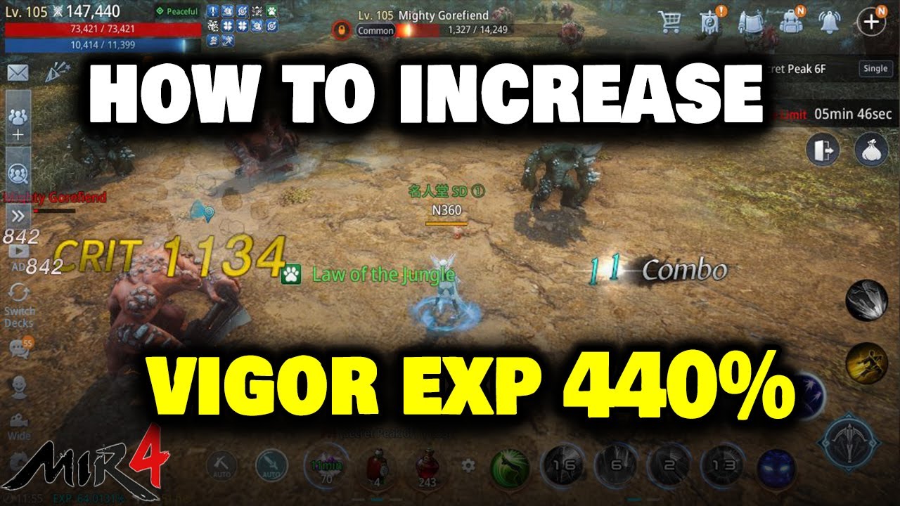 How To Increase Exp Vigor 440% - MIR4 (Tagalog)