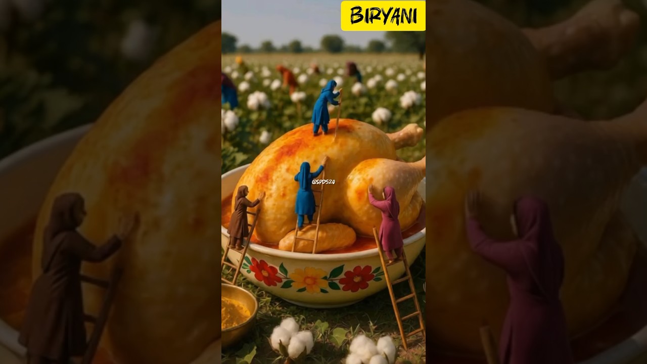 tiny miniature Punjabi girls cooking biryani #fypシ #miniature #food #shortsfeed #tiny #biryani