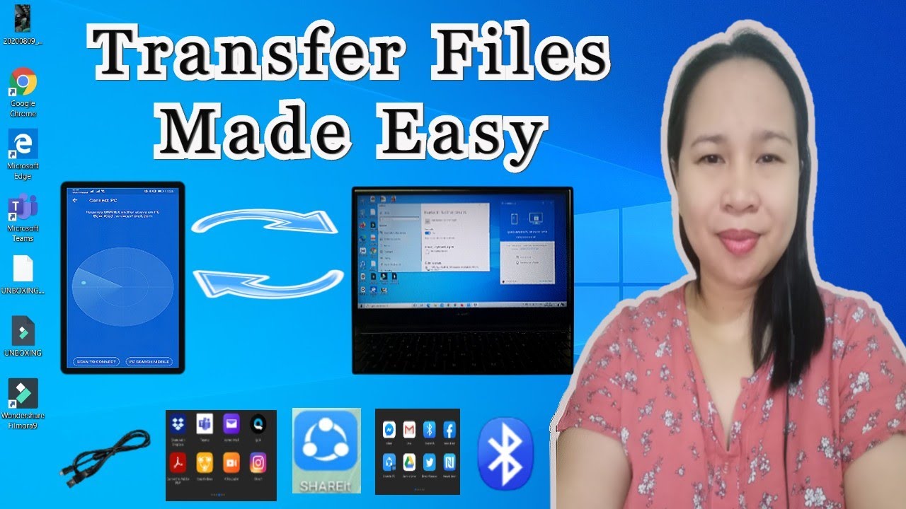 HOW TO TRANSFER FILES FROM MOBILE PHONE TO LAPTOP (Vice Versa) -  TRANSFER FILES MADE EASY.
