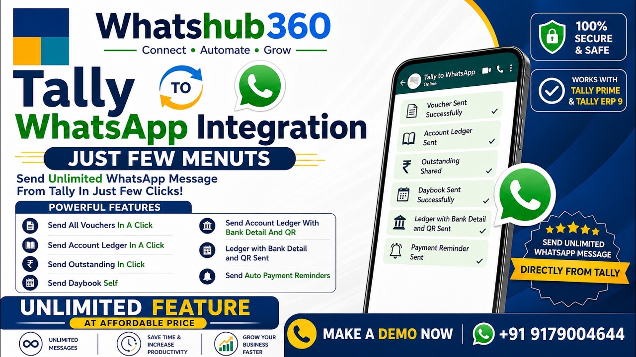 Tally Prime WhatsApp Integration | Send Unlimited WhatsApp Messages Directly From Tally