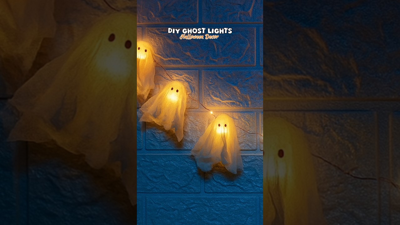 Призрачные огни своими руками на Хэллоуин👻#diy #halloween #halloween2025 #diylamp #shorts #ytshorts
