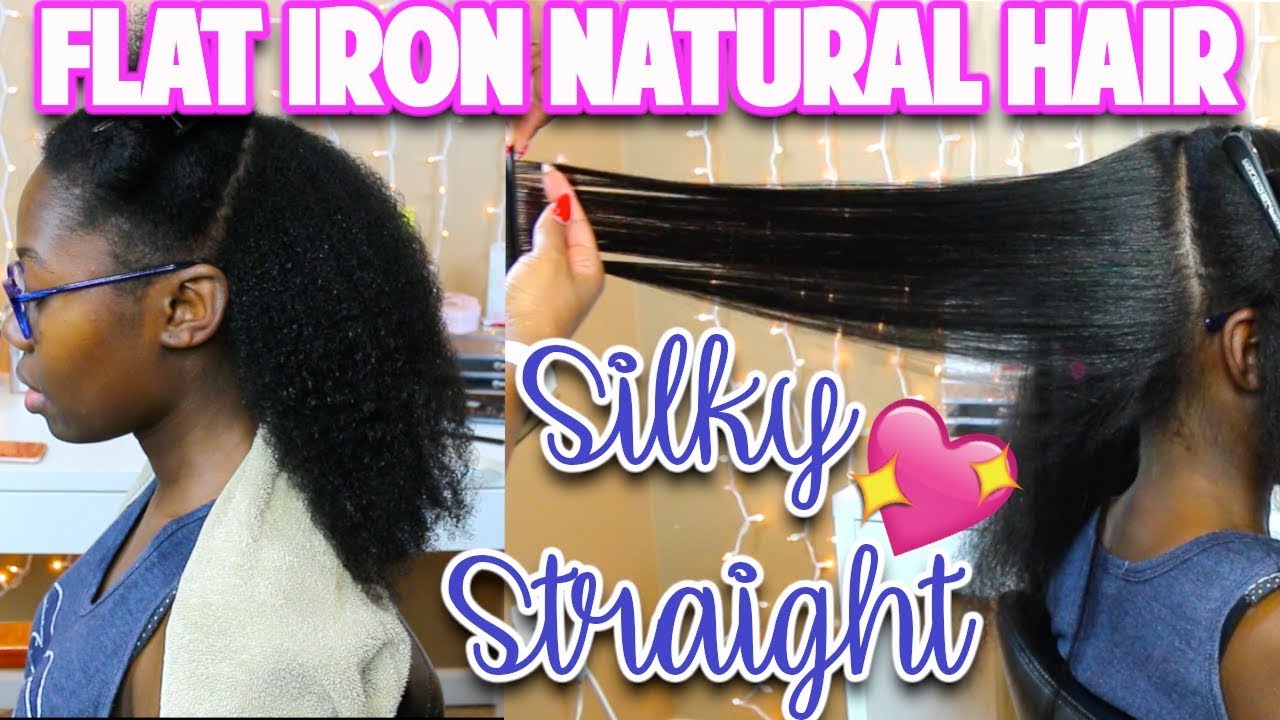 HOW TO BLOWDRY AND FLAT IRON NATURAL HAIR FOR SILKY SMOOTH SALON RESULTS