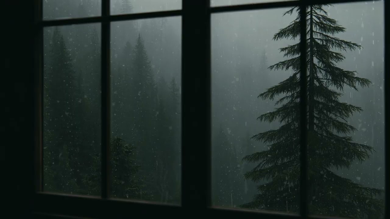 Strong Rain Sound on Window with ThunderㅣSleep, Study, Relax & Meditation