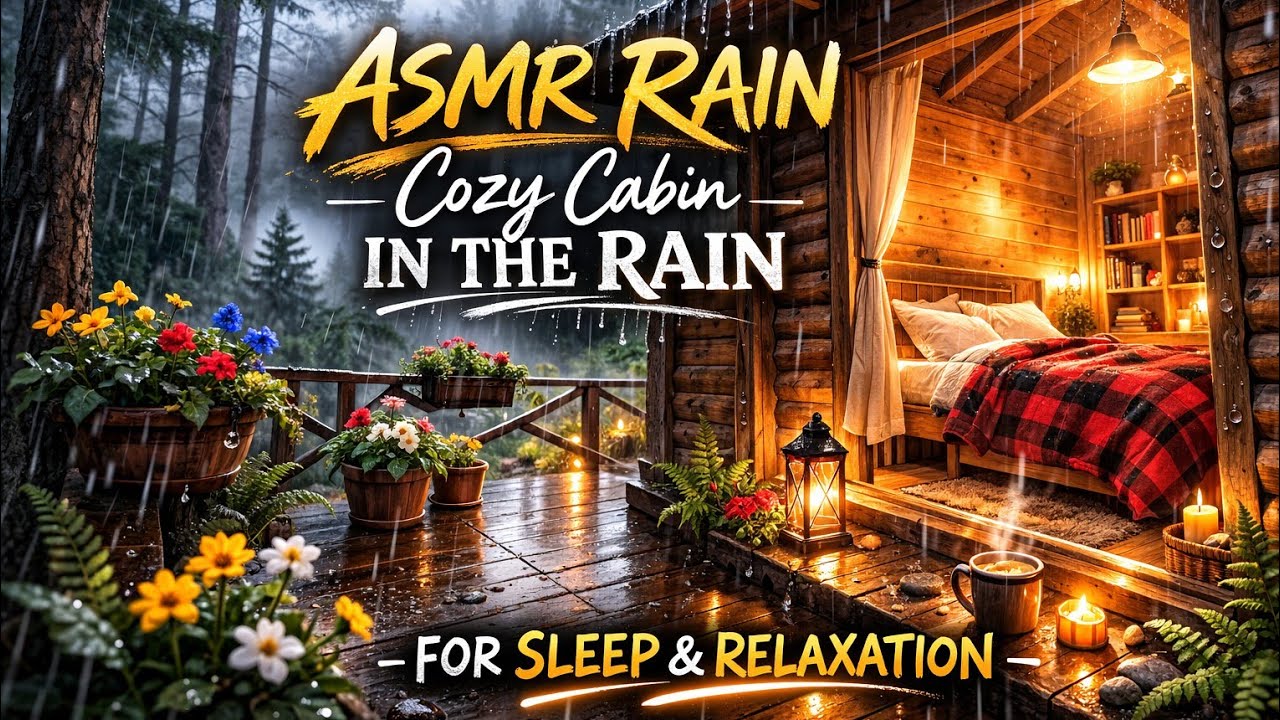 Trapped in a Cabin During Heavy Rain 🌲 | The Most Relaxing ASMR Ambience Ever