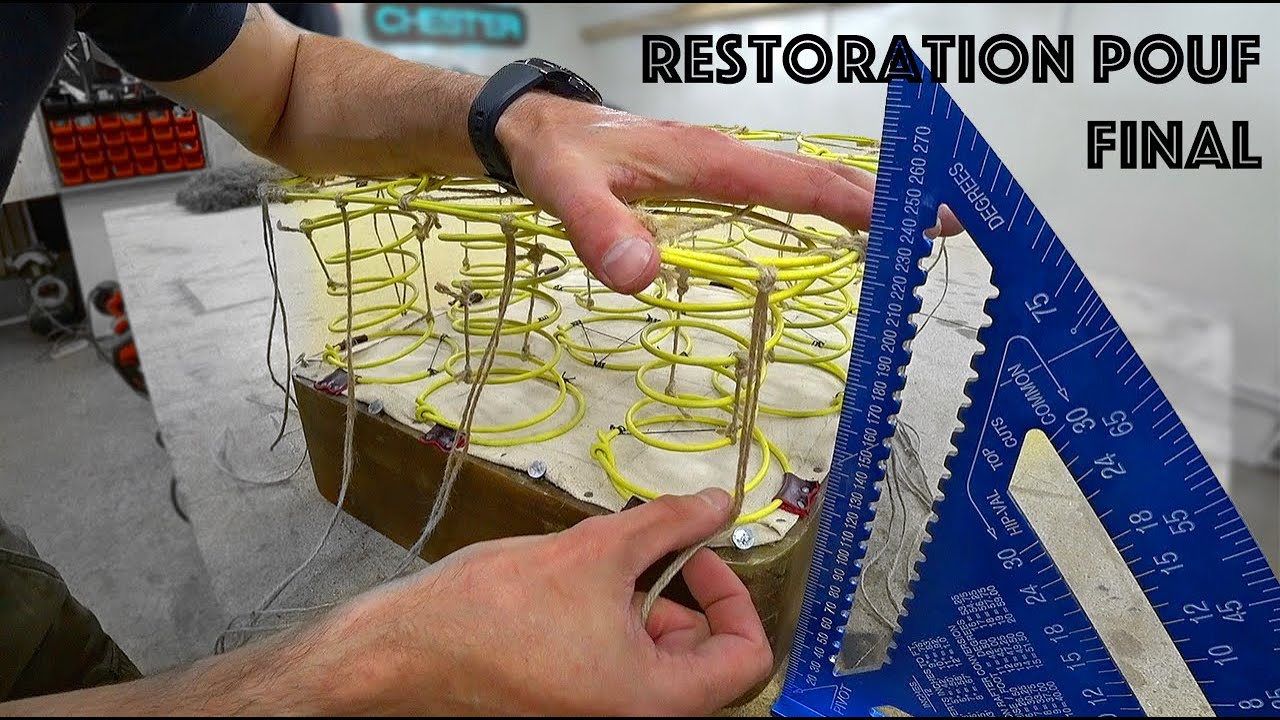 Restoration furniture FINAL. Реставрация старинного пуфа (банкетки) DIY