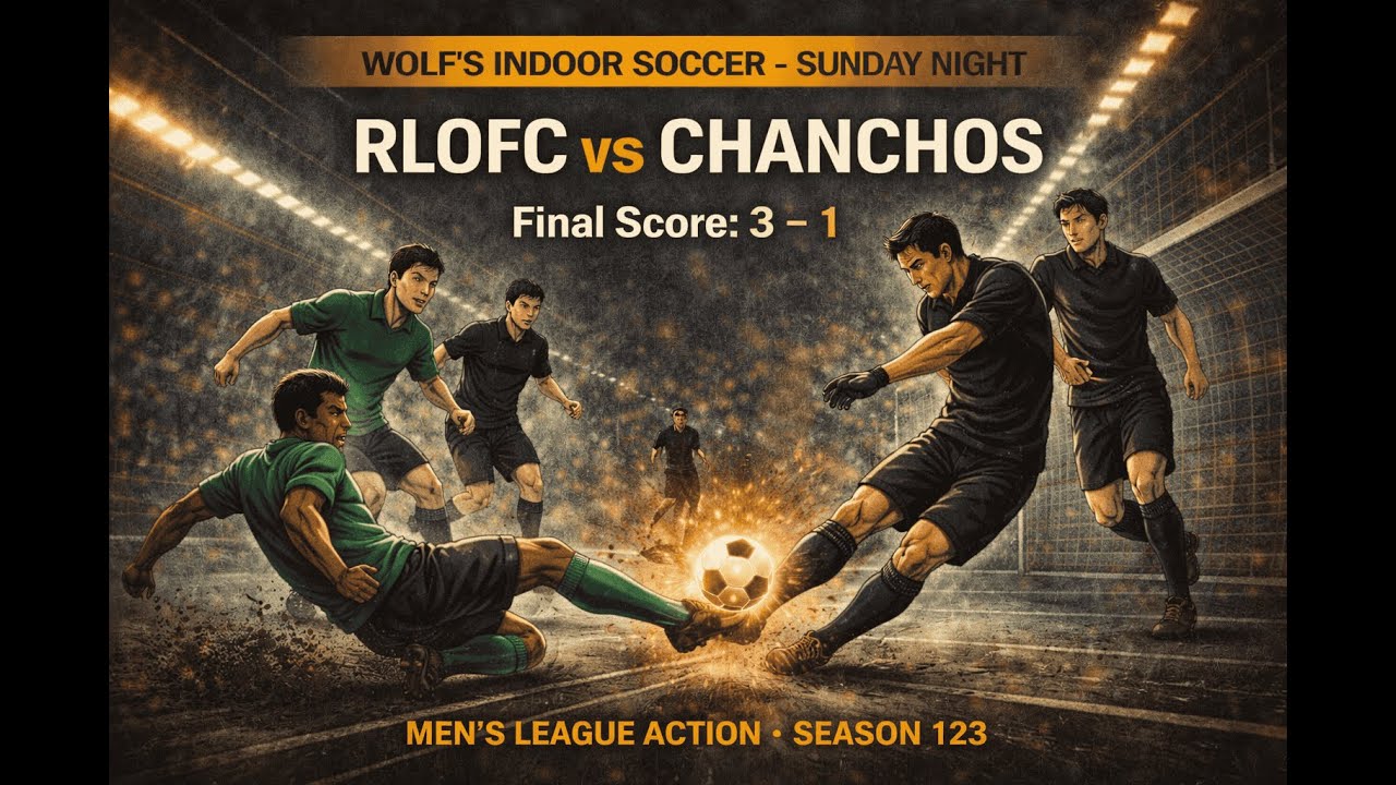 RLOFC vs Chanchos 🔥 3–1 Battle | Sunday Men’s League at Wolf’s Indoor Soccer