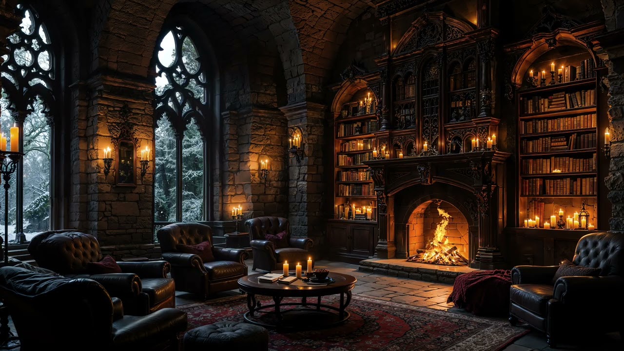 Golden Hearth of the Old Castle 🕯🏰 Cozy Fireplace Room Ambience for Deep Relaxation & Sleep