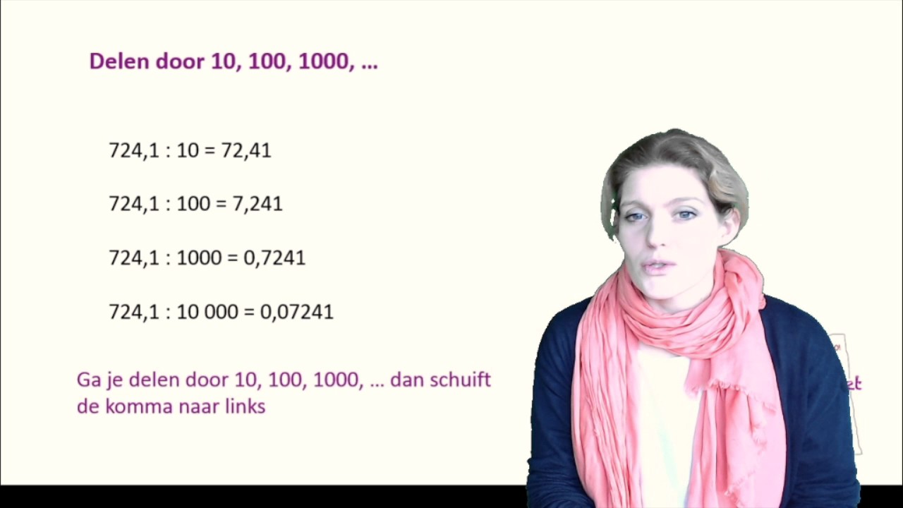 vermenigvuldigen en delen door 10 100 1000