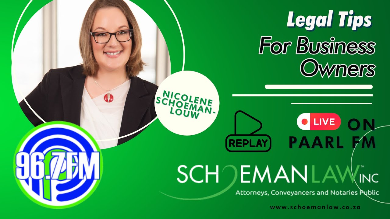 SchoemanLaw Inc. October Paarl FM Radio Replay