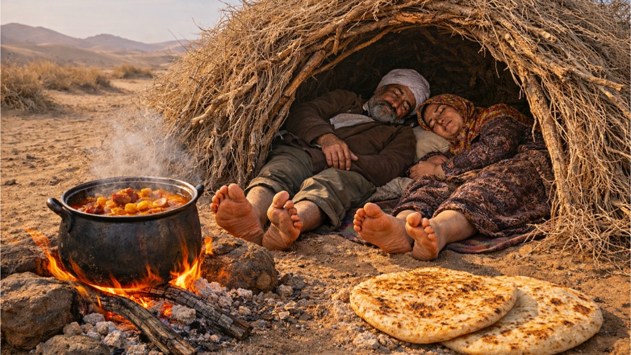 Целый день с пастушеской парой в пустынном укрытии Ирана | Кочевая жизнь