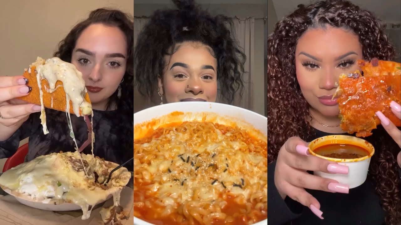 Tiktok mukbang compilation - 70 || carbo noodles, tacobell and more!