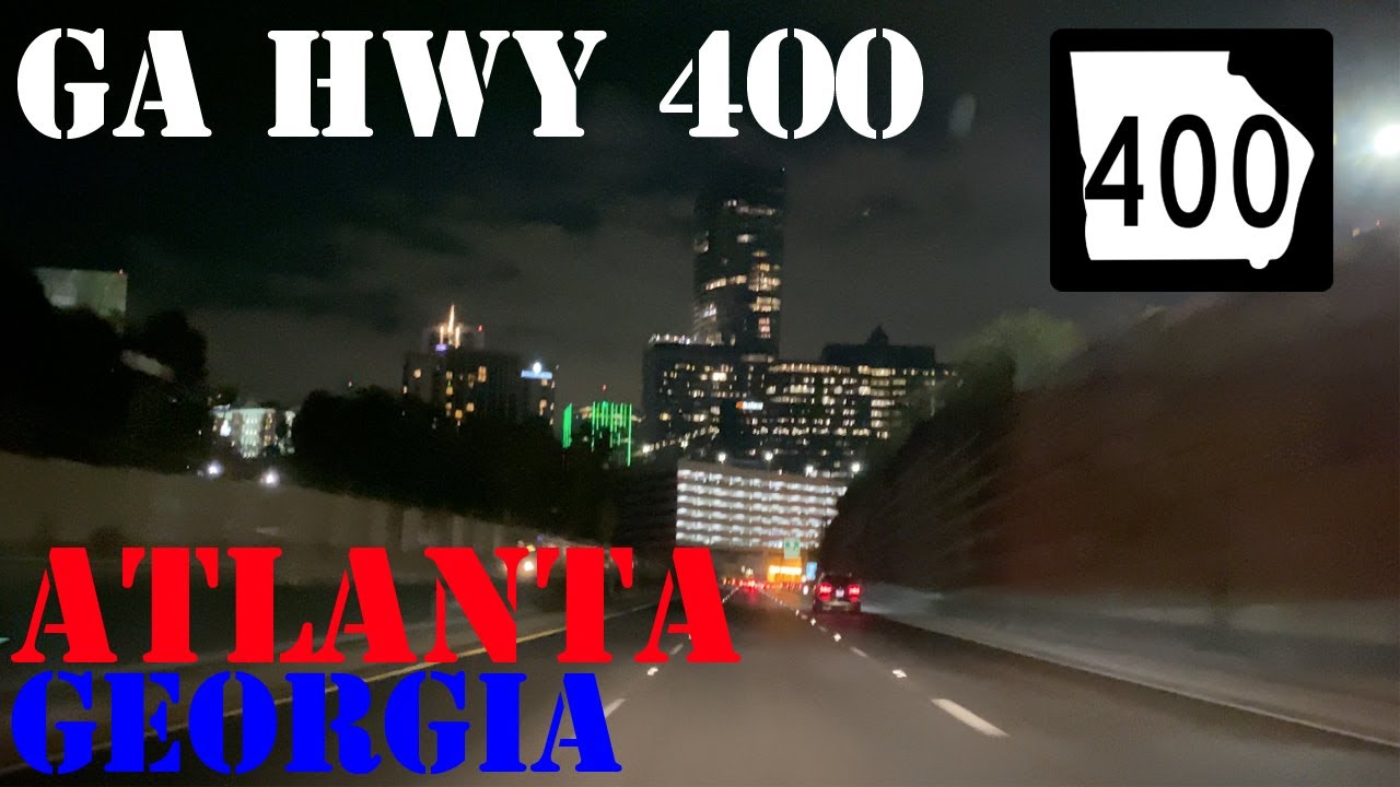 GA 400 - Downtown Atlanta to Alpharetta - Georgia - 4K Highway Night Drive