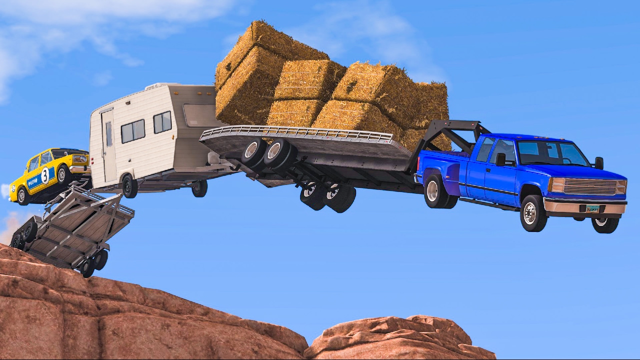 CLIFF JUMPS & CRASHES #4 - BeamNG Drive
