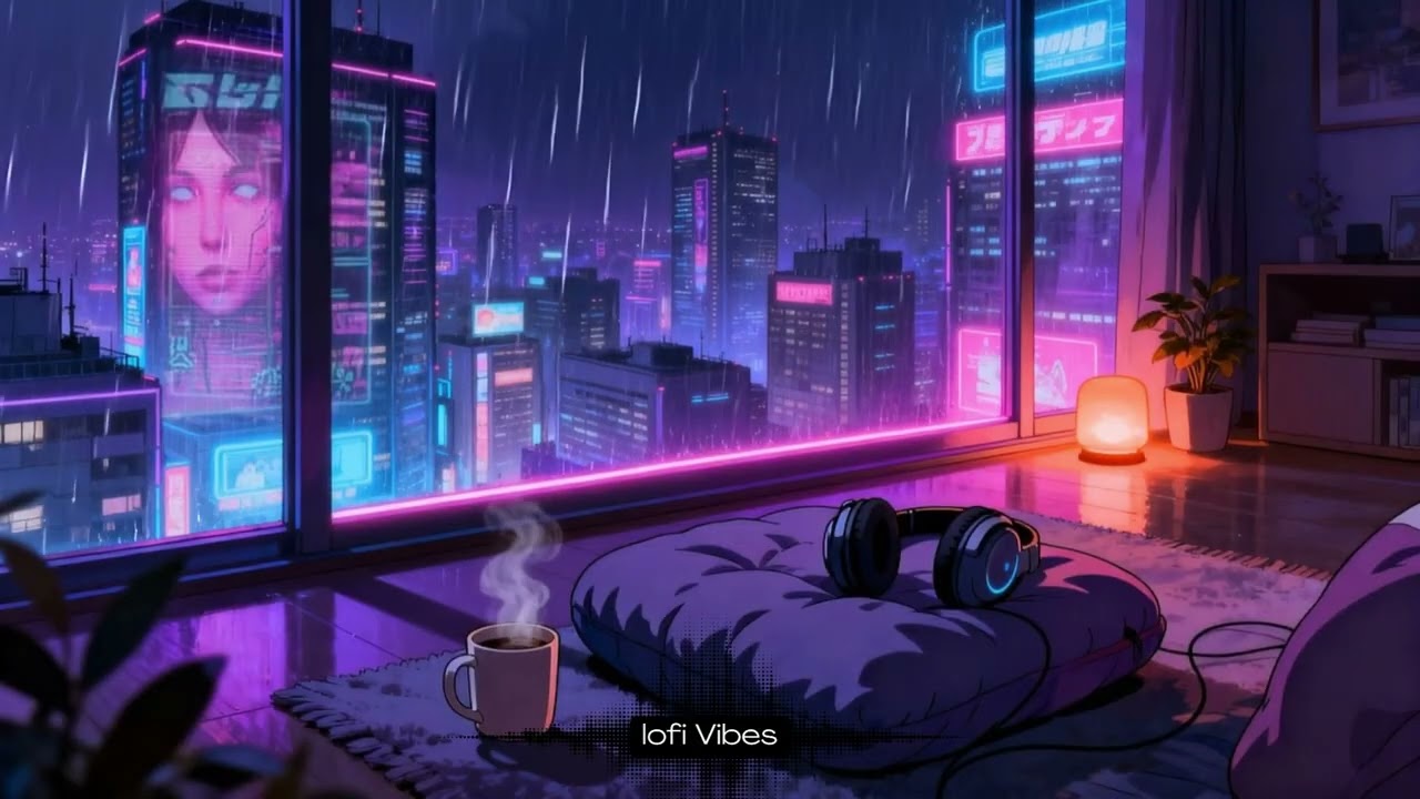 Midnight in a Neon City 🌌 | Cozy Lofi Beats for Relaxing & Studying (Sleep, Bath, Relaxing)