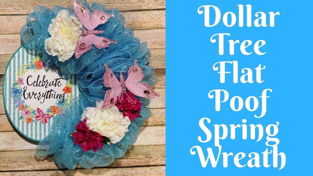 Wonderful Wreaths: Dollar Tree Flat Poof/Flat Pouf Spring Wreath