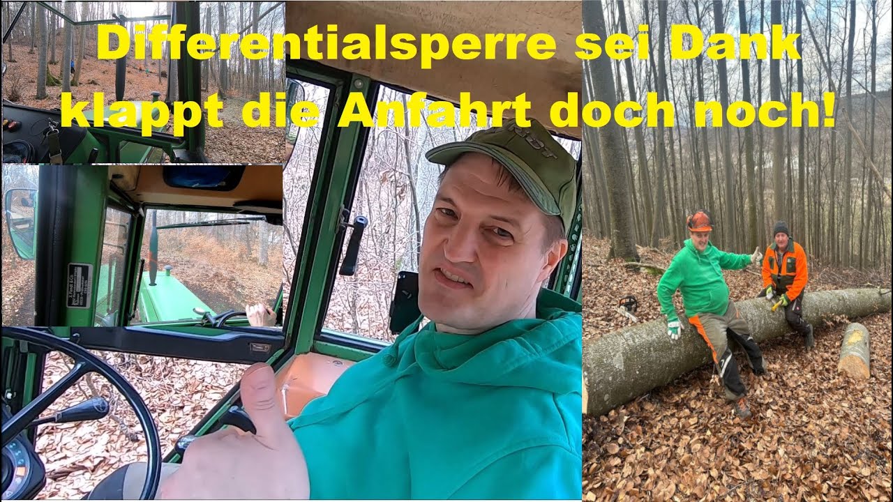 Brennholzsaison 2023 mit Fendt Farmer 305 LS -  die Differentialsperre rettet alles!