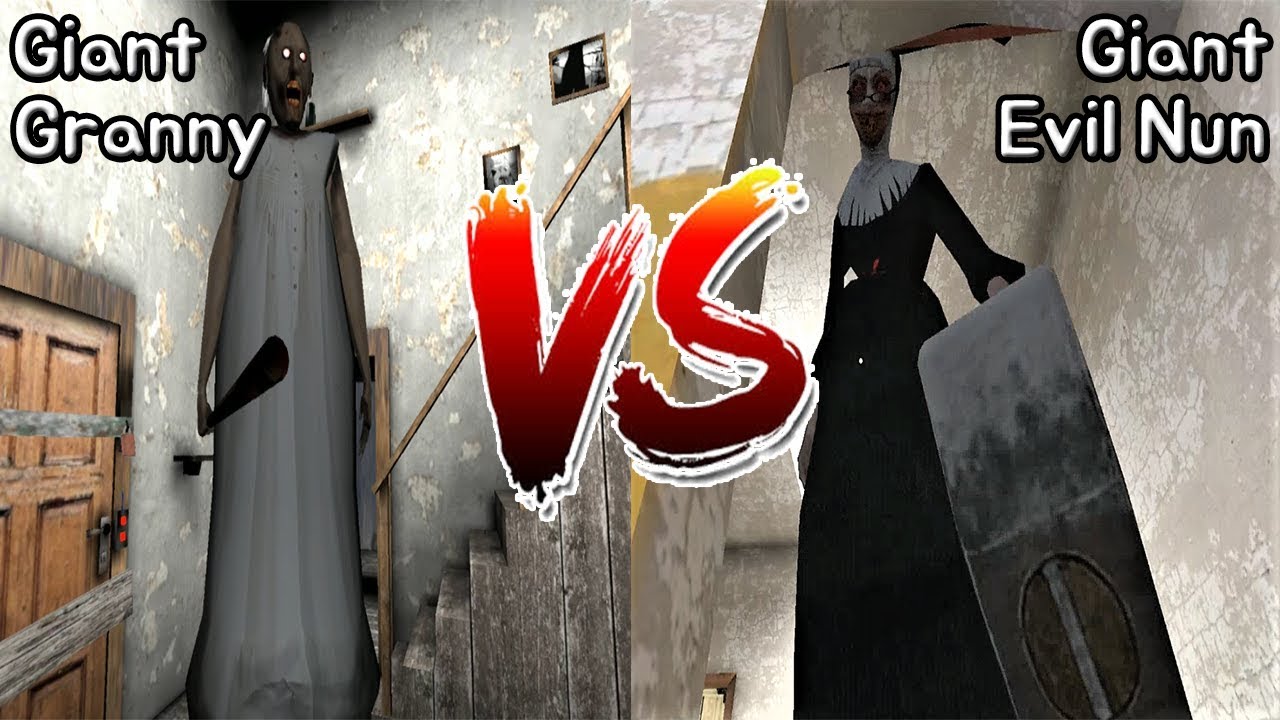 Granny vs Evil Nun || Giant Mod Battle || Horror Game - 거인 그래니 vs 거인 미친수녀 배틀