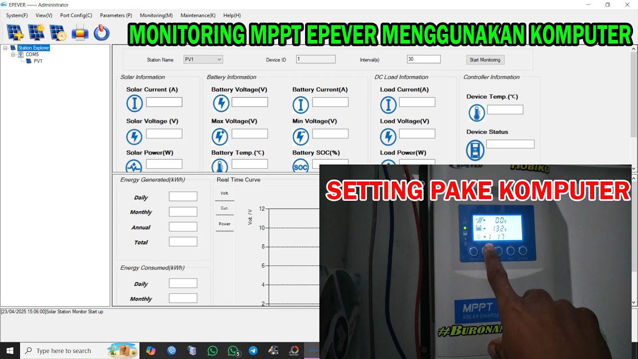 Cara Monitoring dan Setting scc/mppt  epever menggunakan komputer atau laptop