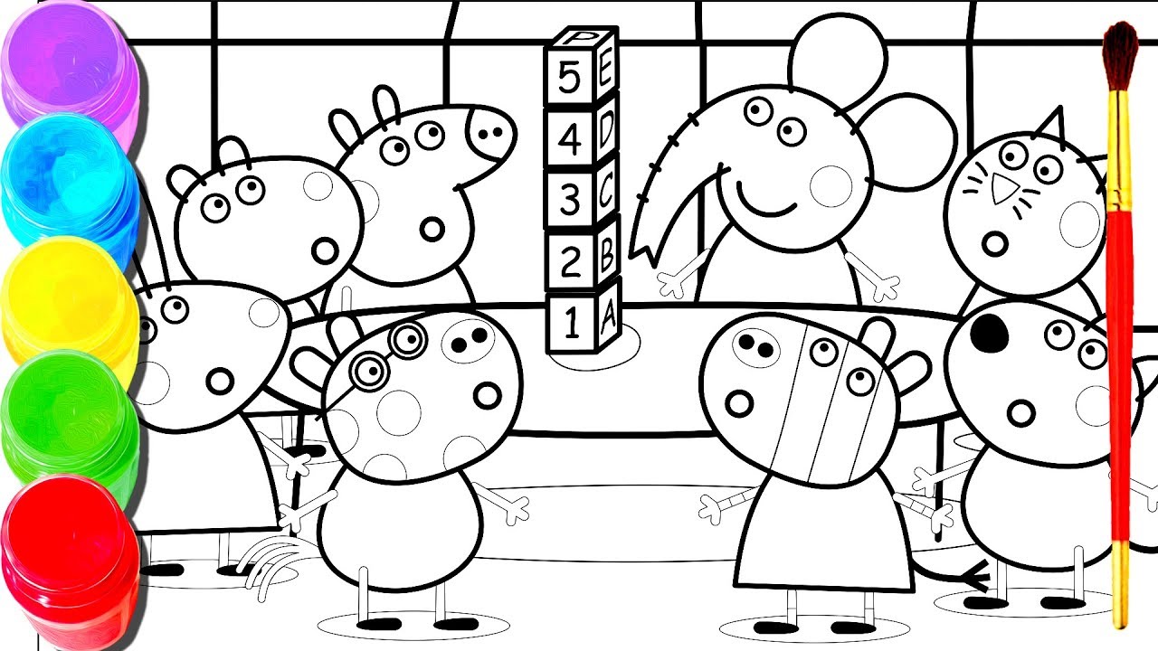 Peppa Pig Board Game Coloring and Drawing Learn Colors for Kids | Drawing For Kids