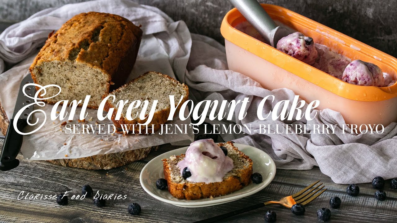 E is for Earl Grey Yogurt Cake + Lemon Blueberry Frozen Yogurt
