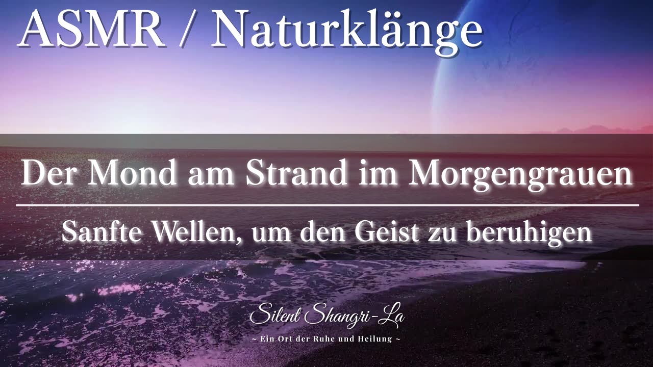 【ASMR】Der Mond am Strand im Morgengrauen — Sanfte Wellen, um den Geist zu beruhigen【Naturklänge】