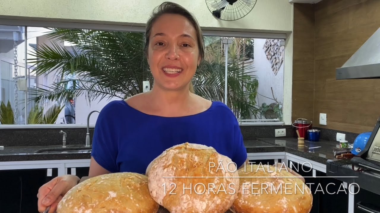 Como fazer Pão italiano sem sovar longa fermentação e no papo de cozinha tema de hoje Deus é bom ?
