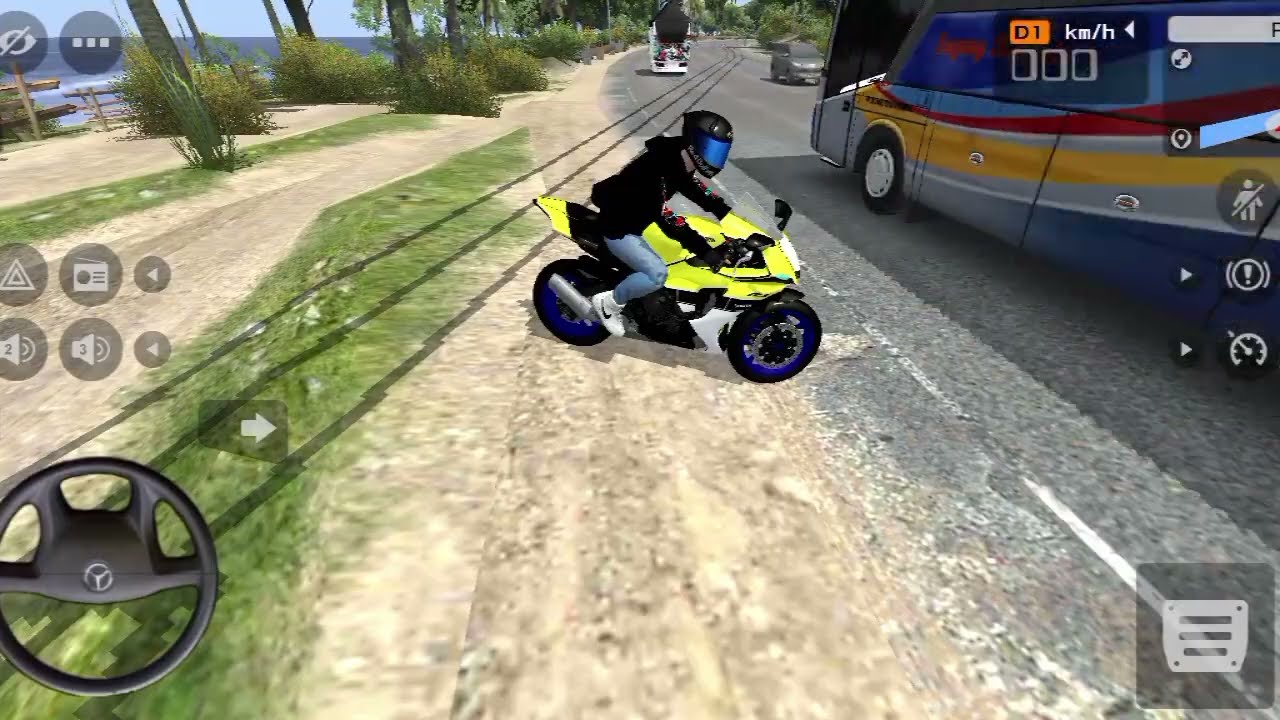 POV MOTOVLOG YAMAHA R1M DI PANTAI INDAH POSO BUSSID V4.4.1 GASKEUN LUR 