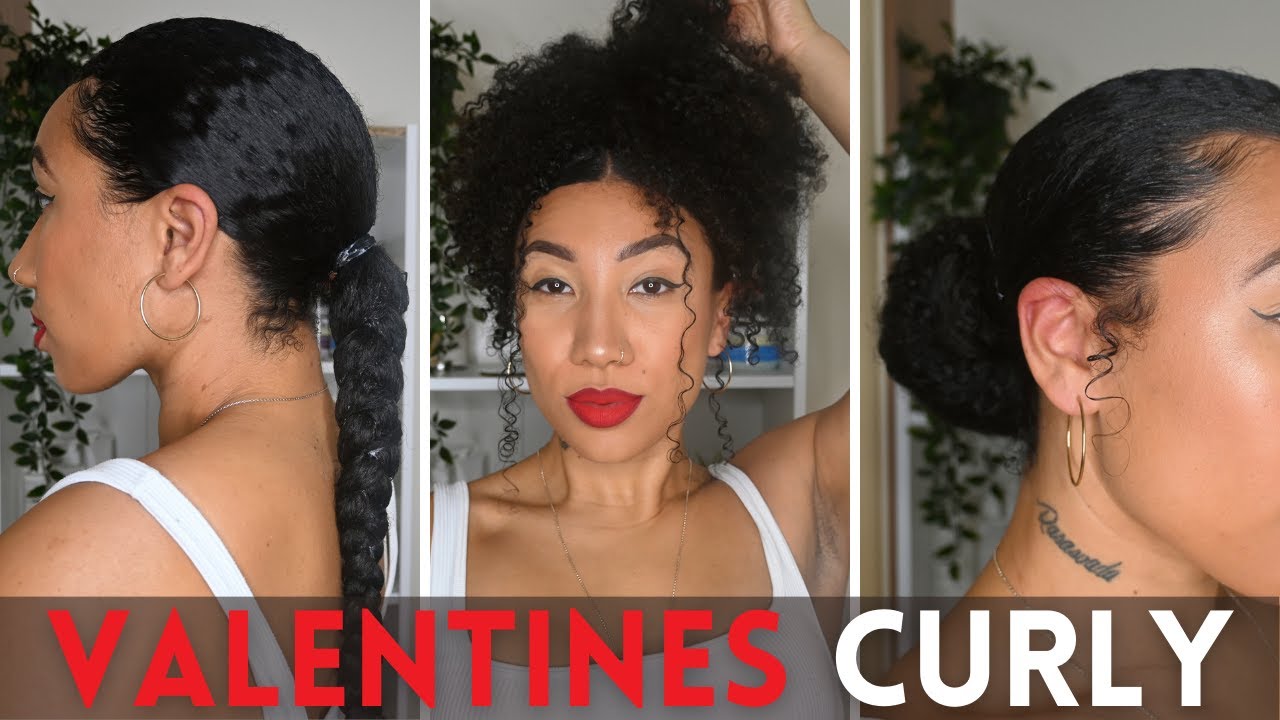 3 Valentine's Day Curly Hair Styles for Grown Women! [Type 3 & 4 Hair]