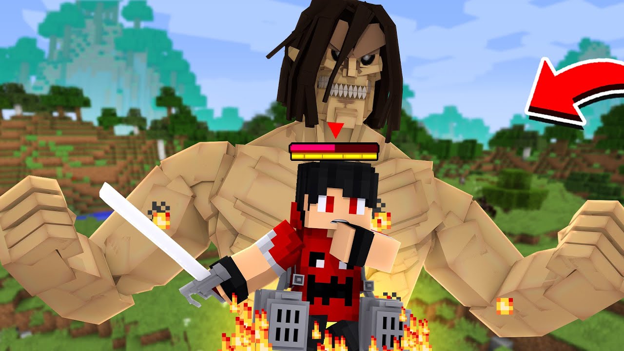 VIREI o *NOVO* TITAN GIGANTE no MINECRAFT (attack on titan) ‹‹ P3DRU ››