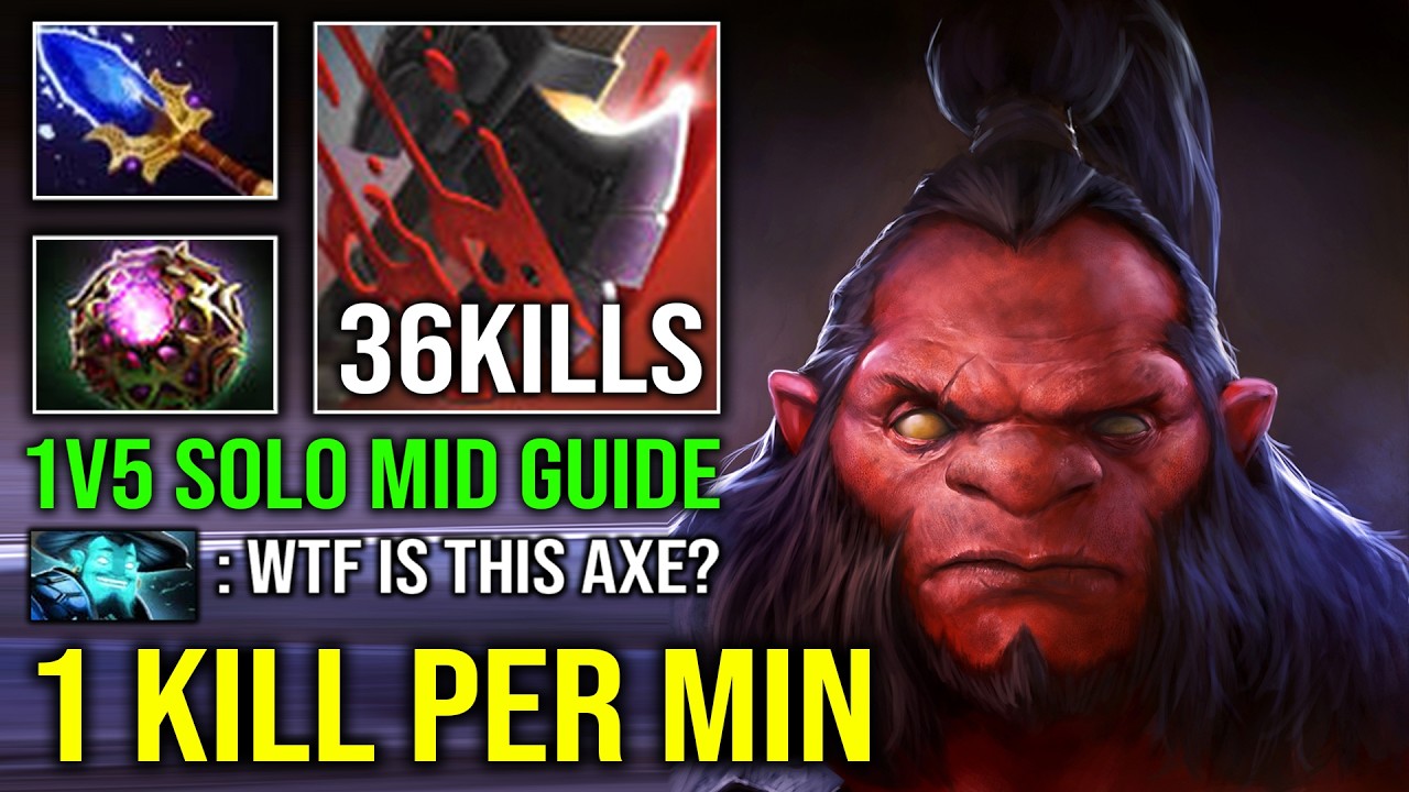 КАК ИГРАТЬ НА AXE В МИДУ: Бесконечный спам способностей, 100% эффект Aghanim + Octarine Core в Do...
