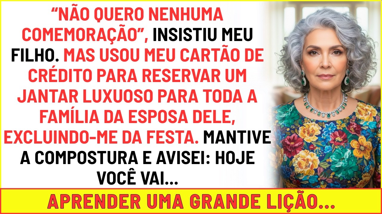 Meu filho bancou um jantar luxuoso para a família da esposa usando meu cartão e me excluiu da festa.