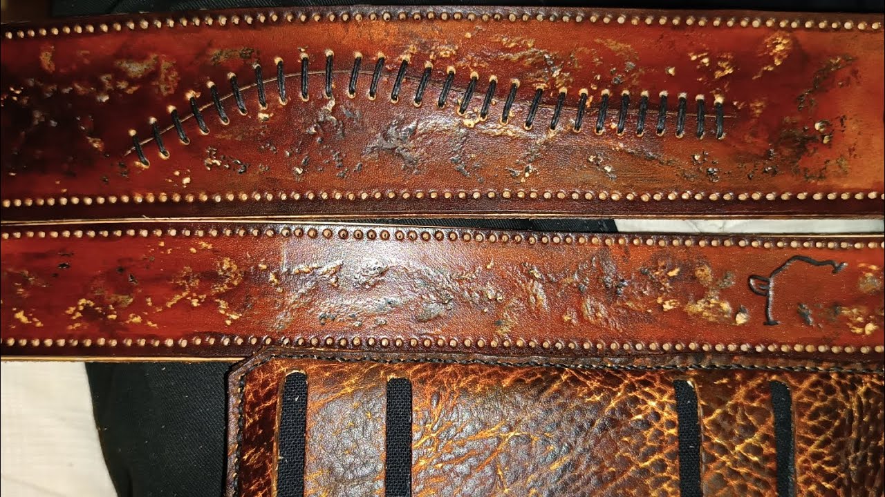 Sangle de Guitare Electrique en Cuir Faite à la Main Leather Guitar Strap Handmade DIY tuto