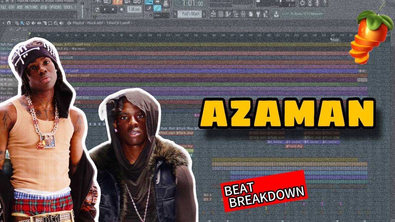 Rema - AZAMAN (Official Beat Remake) Step by Step from Scratch on FL Studio 21.
