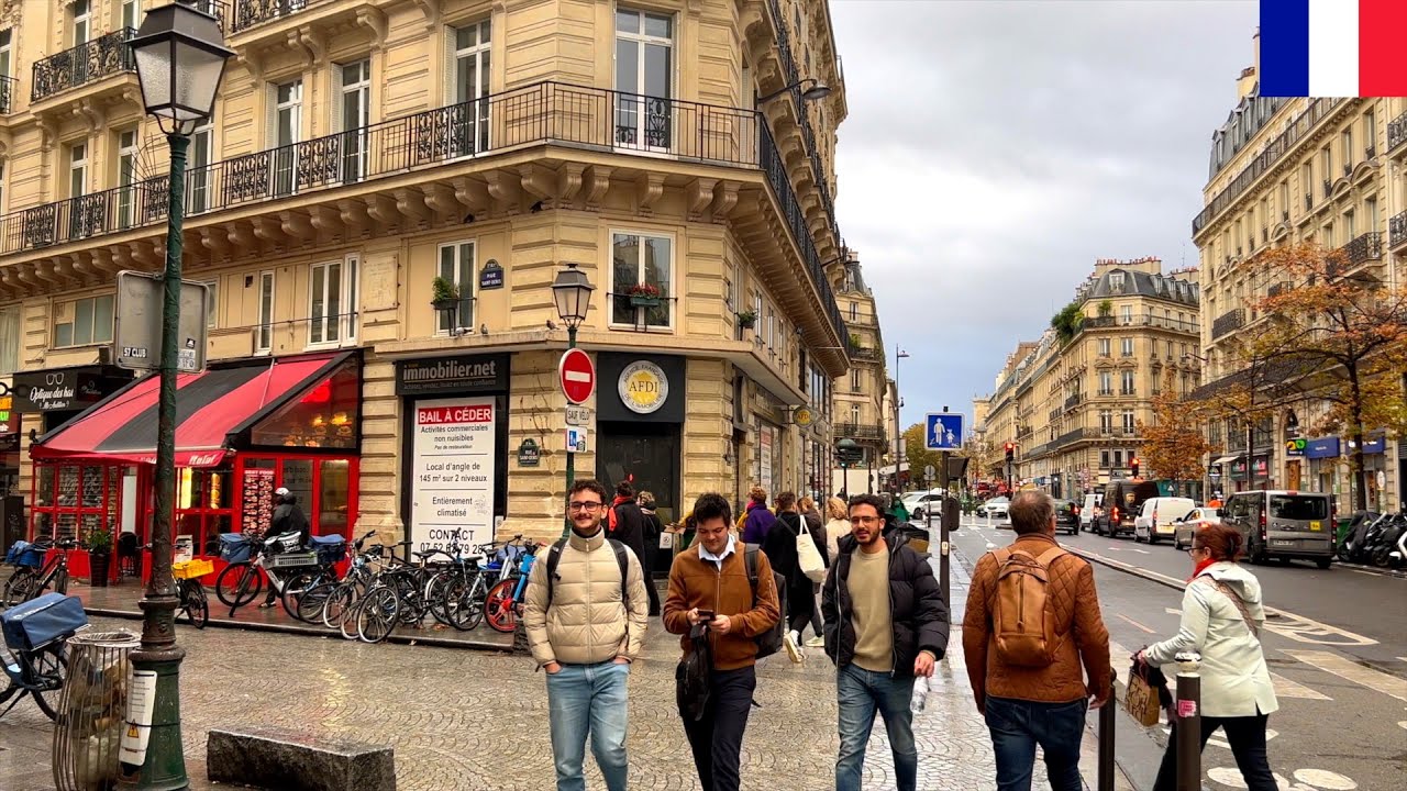 🇫🇷🌧️【HDR 4K】Paris Rainy Walk - Pompidou to Pont Neuf Through Saint-Eustache (Nov 2023)