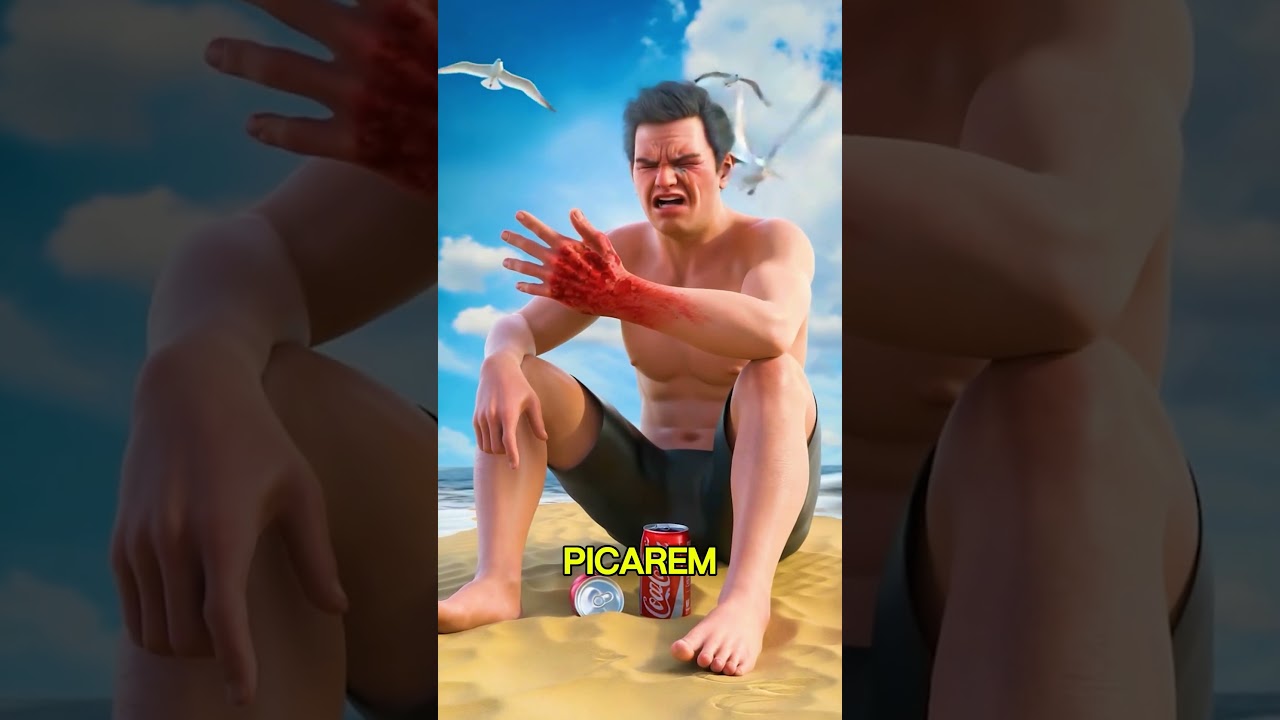 CUIDADO COM LATINHA NA PRAIA!!🥤🏖️⚠️ #shorts